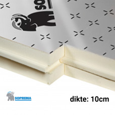 PUR isolatieplaat 10cm Bkeus - 1200x600mm - Rd:4,55 5pl/pak (=3,60 m²) - Sopratherm ALU 